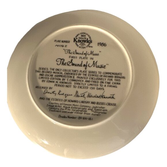Vintage 1986 The Sound Of Music Collector Plate by Knowles 1st Plate in Series - Picture 5 of 8